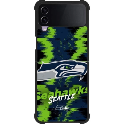 Coque Samsung Galaxy Z Flip4 - Silicone rigide noir Super Bowl 26 Seattle 2