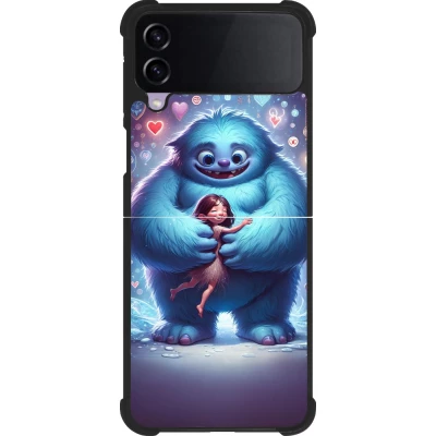 Samsung Galaxy Z Flip4 Case Hülle - Silikon schwarz Valentin 2024 Flauschige Liebe