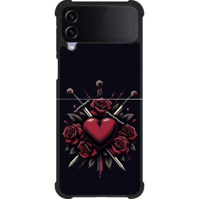 Samsung Galaxy Z Flip4 Case Hülle - Silikon schwarz Valentine 2024 gothic love