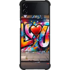 Samsung Galaxy Z Flip4 Case Hülle - Silikon schwarz Valentin 2025 Liebe U Tag