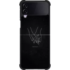 Samsung Galaxy Z Flip4 Case Hülle - Silikon schwarz Valentine 2023 hands forever