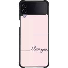 Samsung Galaxy Z Flip4 Case Hülle - Silikon schwarz Valentine 2023 i love you writing