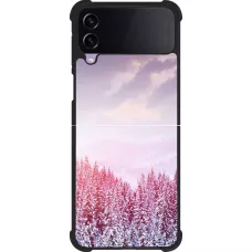 Samsung Galaxy Z Flip4 Case Hülle - Silikon schwarz Winter 22 Pink Forest