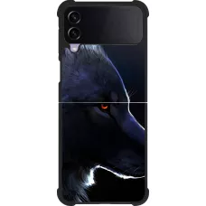 Coque Samsung Galaxy Z Flip4 - Silicone rigide noir Wolf Shape