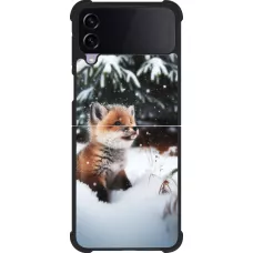 Samsung Galaxy Z Flip4 Case Hülle - Silikon schwarz Weihnachten 2023 Fuechslein Tanne