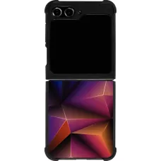 Samsung Galaxy Z Flip5 Case Hülle - Silikon schwarz Abstract Triangles 