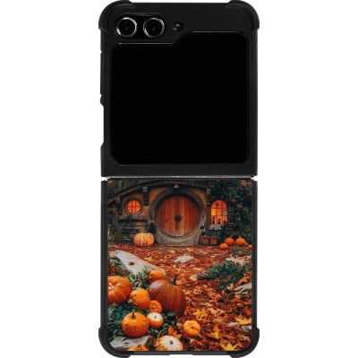 Coque Samsung Galaxy Z Flip5 - Silicone rigide noir Autumn 26 Hobbit house