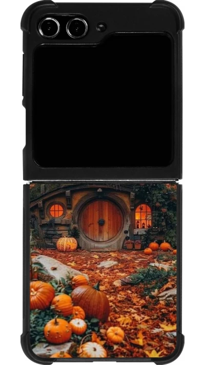Coque Samsung Galaxy Z Flip5 - Silicone rigide noir Autumn 26 Hobbit house