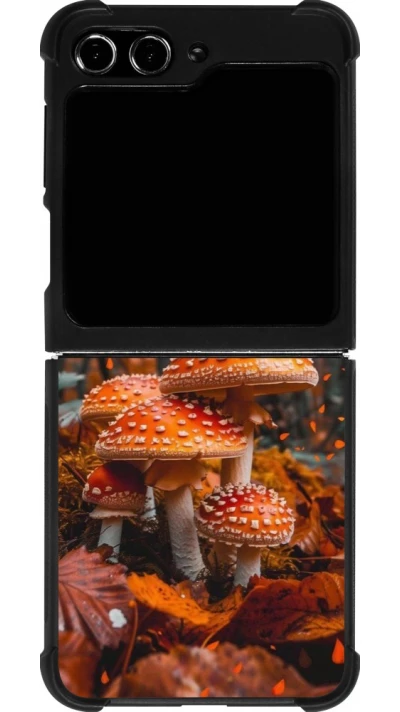 Coque Samsung Galaxy Z Flip5 - Silicone rigide noir Autumn 26 Mushrooms in the woods