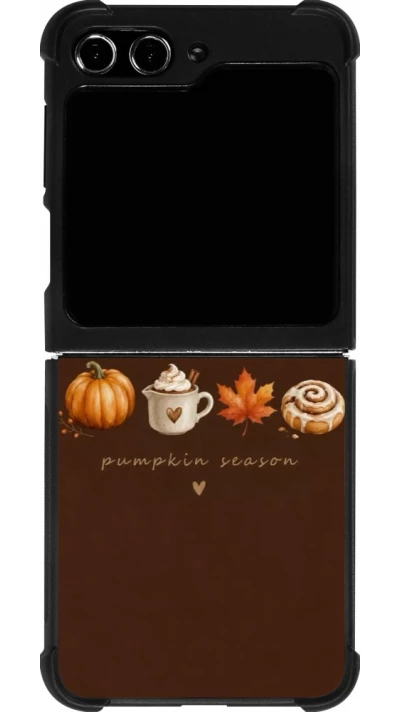 Coque Samsung Galaxy Z Flip5 - Silicone rigide noir Autumn 26 Pumpkin season