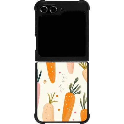 Coque Samsung Galaxy Z Flip5 - Silicone rigide noir Easter 2026 Illustration carrots