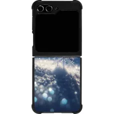 Samsung Galaxy Z Flip5 Case Hülle - Silikon schwarz Schneeflocke Solar Glanz