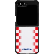 Coque Samsung Galaxy Z Flip5 - Silicone rigide noir Maillot de football Croatie 2026 personnalisable