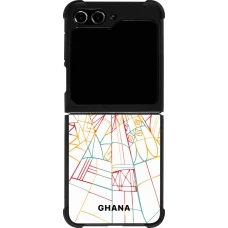 Samsung Galaxy Z Flip5 Case Hülle - Silikon schwarz Ghana 2026 personalisierbares Fussballtrikot