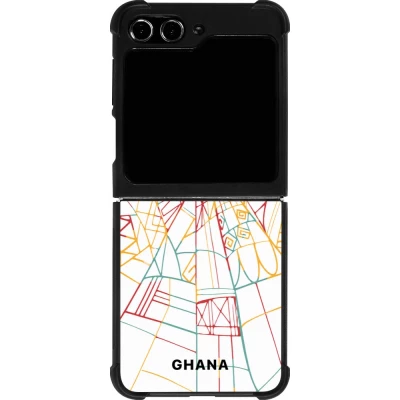 Coque Samsung Galaxy Z Flip5 - Silicone rigide noir Maillot de football Ghana 2026 personnalisable
