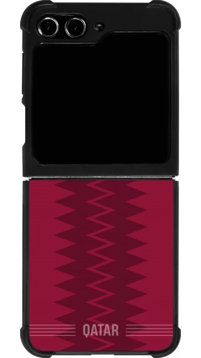 Samsung Galaxy Z Flip5 Case Hülle - Silikon schwarz Qatar 2026 personalisierbares Fussballtrikot