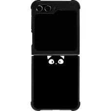 Coque Samsung Galaxy Z Flip5 - Silicone rigide noir Funny cat on black