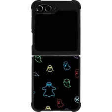 Samsung Galaxy Z Flip5 Case Hülle - Silikon schwarz Halloween 2024 colorful ghosts