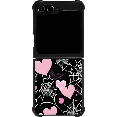 Coque Samsung Galaxy Z Flip5 - Silicone rigide noir Halloween 2024 girly