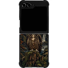 Samsung Galaxy Z Flip5 Case Hülle - Silikon schwarz Linocut Uhu