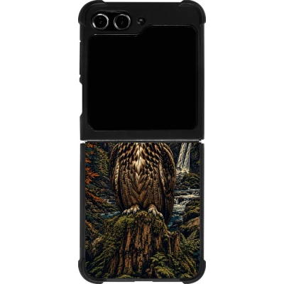 Samsung Galaxy Z Flip5 Case Hülle - Silikon schwarz Linocut Uhu