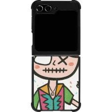 Coque Samsung Galaxy Z Flip5 - Silicone rigide noir Little Girl Sketch