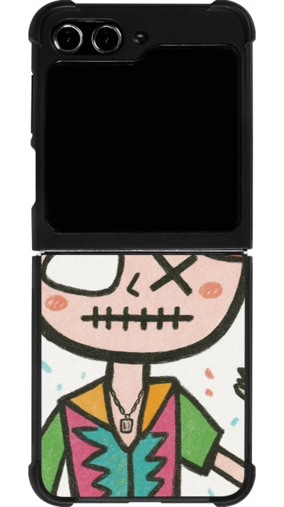 Samsung Galaxy Z Flip5 Case Hülle - Silikon schwarz Little Girl Sketch