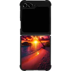 Samsung Galaxy Z Flip5 Case Hülle - Silikon schwarz Malediven Abenddämmerung Glückseligkeit