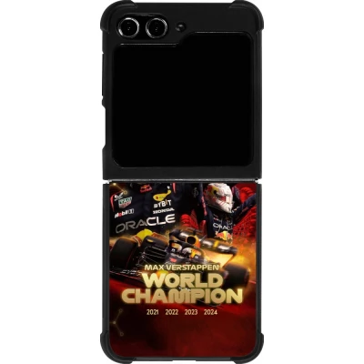 Coque Samsung Galaxy Z Flip5 - Silicone rigide noir Max Verstappen Champion 2023