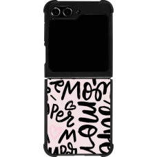 Coque Samsung Galaxy Z Flip5 - Silicone rigide noir Mom 2024 Super mom