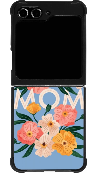 Samsung Galaxy Z Flip5 Case Hülle - Silikon schwarz Mom 2026 Flowers