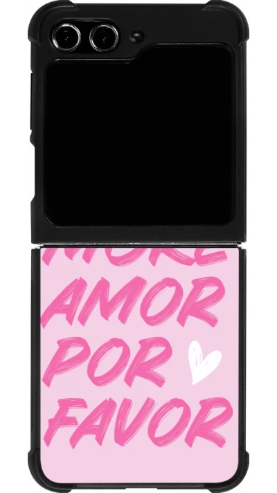Samsung Galaxy Z Flip5 Case Hülle - Silikon schwarz More amor porfavor