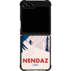 Samsung Galaxy Z Flip5 Case Hülle - Silikon schwarz Nendaz Cabane Ski
