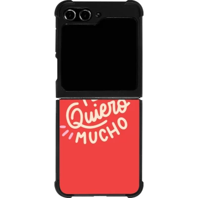 Coque Samsung Galaxy Z Flip5 - Silicone rigide noir Saint Valentines Day 26 Te quiero mucho