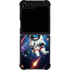 Samsung Galaxy Z Flip5 Case Hülle - Silikon schwarz VR SpaceCat Odyssee