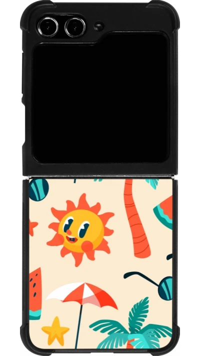 Samsung Galaxy Z Flip5 Case Hülle - Silikon schwarz Summer 2025 Pattern soleil