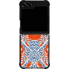 Coque Samsung Galaxy Z Flip5 - Silicone rigide noir Crabs and pearls Summer 2026