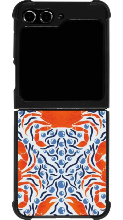 Samsung Galaxy Z Flip5 Case Hülle - Silikon schwarz Crabs and pearls Summer 2026