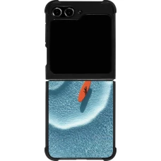 Coque Samsung Galaxy Z Flip5 - Silicone rigide noir Orange surf Summer 2026