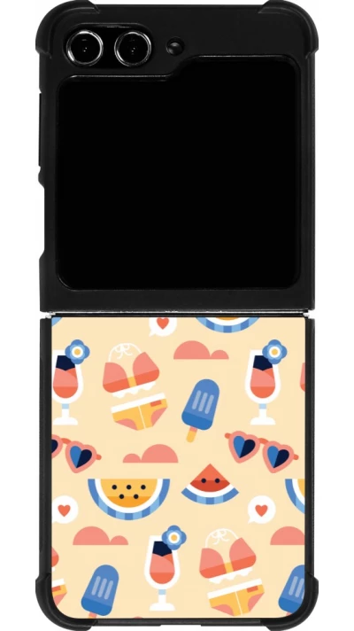 Samsung Galaxy Z Flip5 Case Hülle - Silikon schwarz Pattern Summer 2026