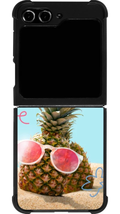 Samsung Galaxy Z Flip5 Case Hülle - Silikon schwarz Pineapple with glasses Summer 2026