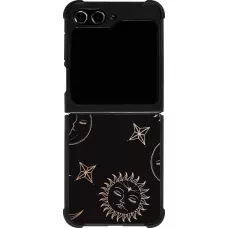 Samsung Galaxy Z Flip5 Case Hülle - Silikon schwarz Suns and Moons