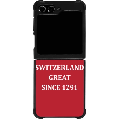 Coque Samsung Galaxy Z Flip5 - Silicone rigide noir Switzerland Great Since 1291