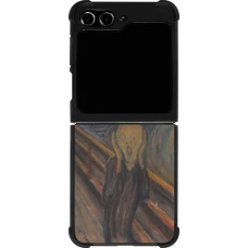 Coque Samsung Galaxy Z Flip5 - Silicone rigide noir Tableau art - Le Cri - Edvard Munch