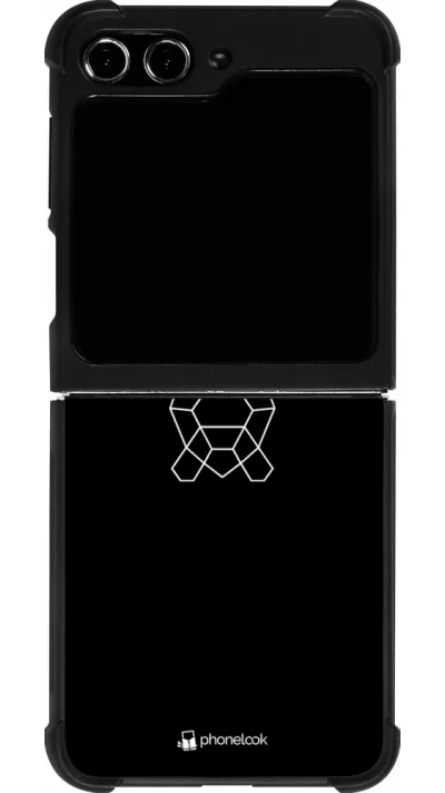 Samsung Galaxy Z Flip5 Case Hülle - Silikon schwarz Turtles lines on black