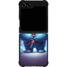 Samsung Galaxy Z Flip5 Case Hülle - Silikon schwarz Valentin 2024 Flauschige Liebe