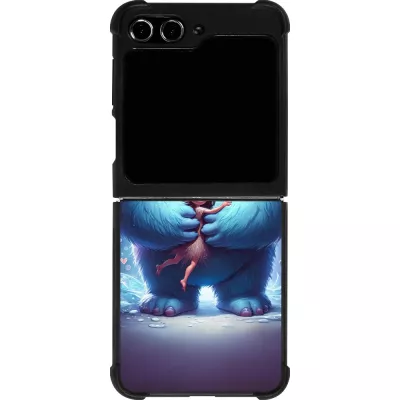 Coque Samsung Galaxy Z Flip5 - Silicone rigide noir Valentine 2024 Fluffy Love