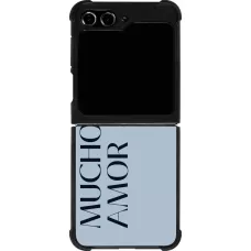 Samsung Galaxy Z Flip5 Case Hülle - Silikon schwarz Valentine 2024 mucho amor azul
