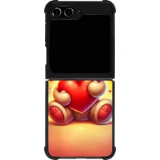 Samsung Galaxy Z Flip5 Case Hülle - Silikon schwarz Valentin 2024 Teddy Liebe