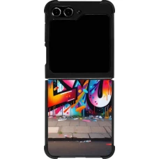 Coque Samsung Galaxy Z Flip5 - Silicone rigide noir Valentine 2025 Love U Tag